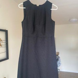 LOFT Glittery Black Sleeveless Dress with Lace Back